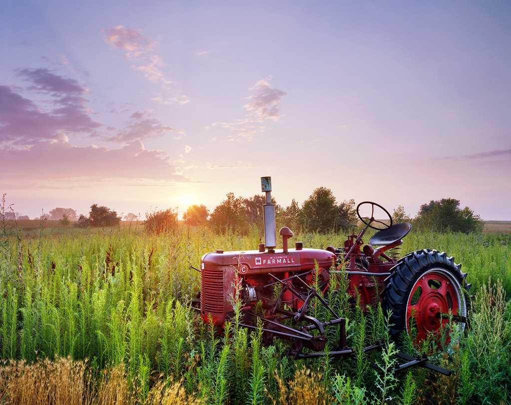 "Farmall" - Shot on Ektar 100 4x5 with a 90mm Lens. 2 seconds at f32 with a 3 stop reverse GND filter