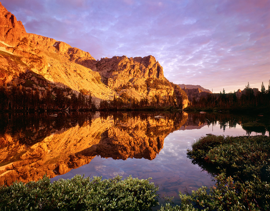 "Lake Helene Sunrise" - Velvia 50 4x5, 75mm lens. 4 seconds at f22, 2 stop soft GND filter. A classic reflection scene.