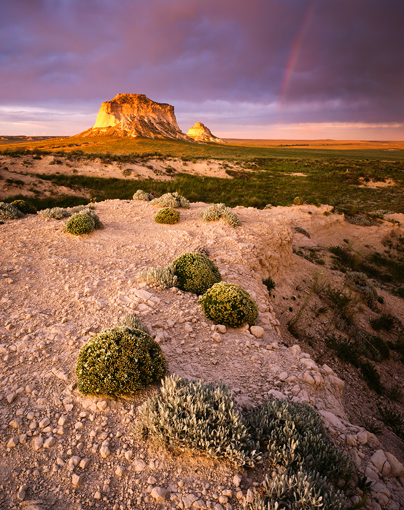 "Pawnee Buttes Sunset" - Velvia 50 4x5, 75mm lens, 2 seconds at f32, 1 stop soft GND filter.