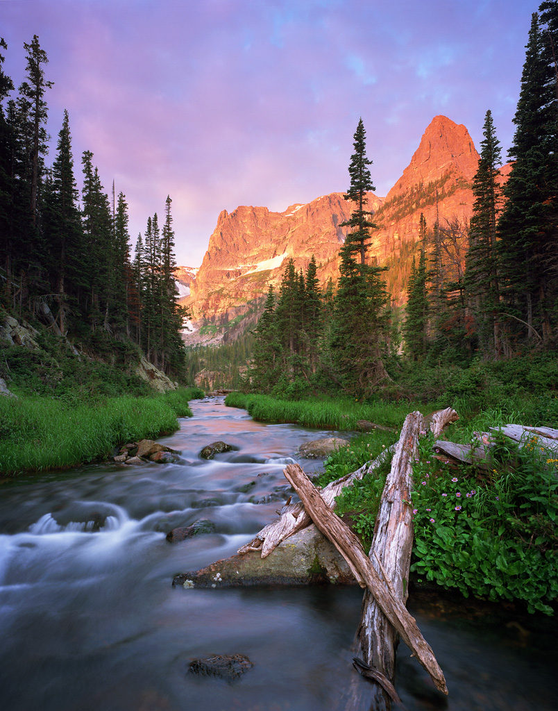 "Fern Creek Sunrise" - A wild sunrise lights up the sky near Odessa Lake in Rocky Mountain National Park. Prints Available.