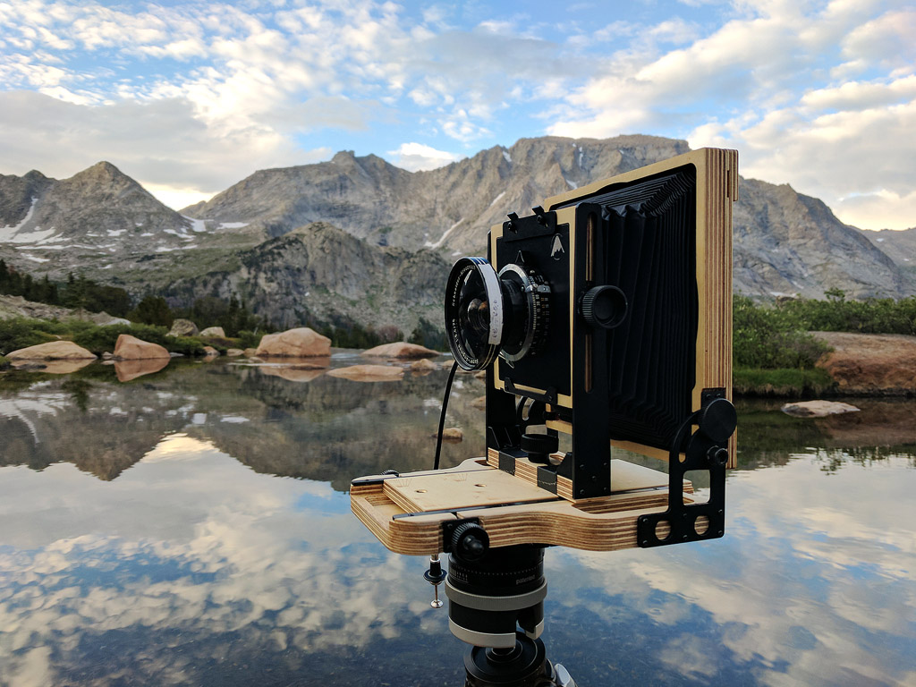 The intrepid camera with a 75mm lens attached. Not that it matters, but it's really not too bad looking for a hunk of plywood.