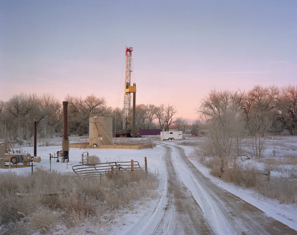 Drilling Rig and Snowy Access Road