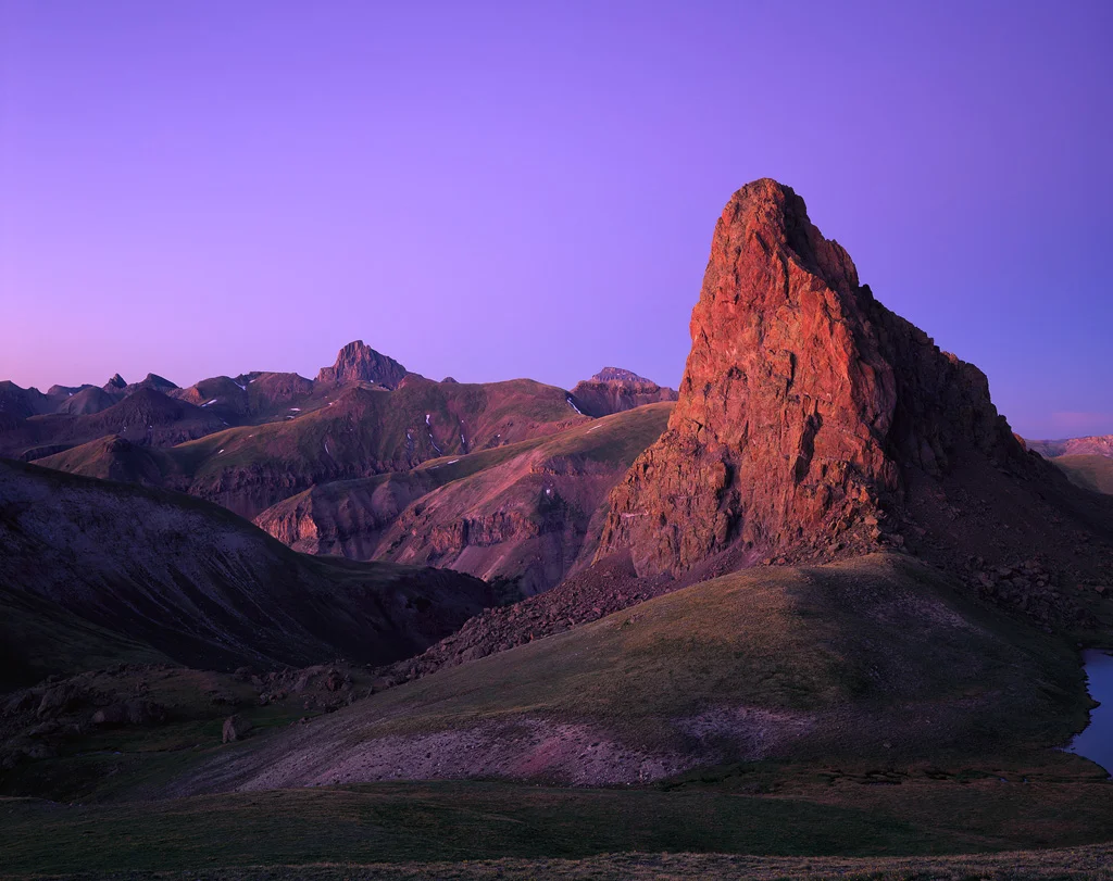 "Twilight Spire" - Late evening glow in the high country of southwest Colorado. Velvia 50 4x5, 135mm lens - 3 minutes at f22, no filters. Prints Available.