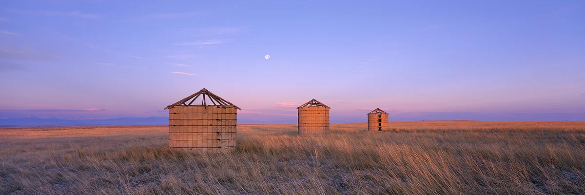 Three Silos Moonset