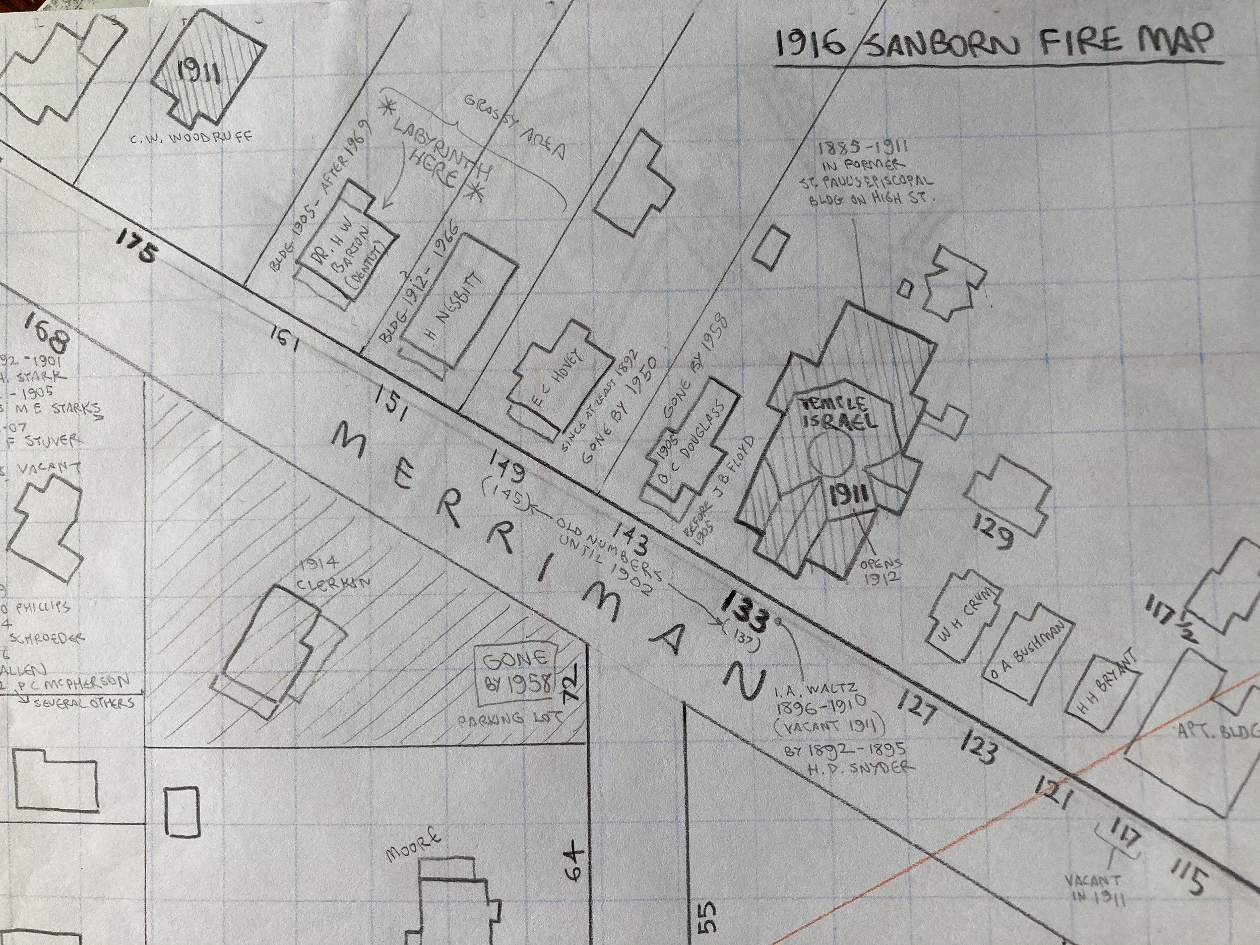 1916 Sanborn Fire Map, Fresh Digs Labyrinth, image courtesy of Chuck Ayers.JPG