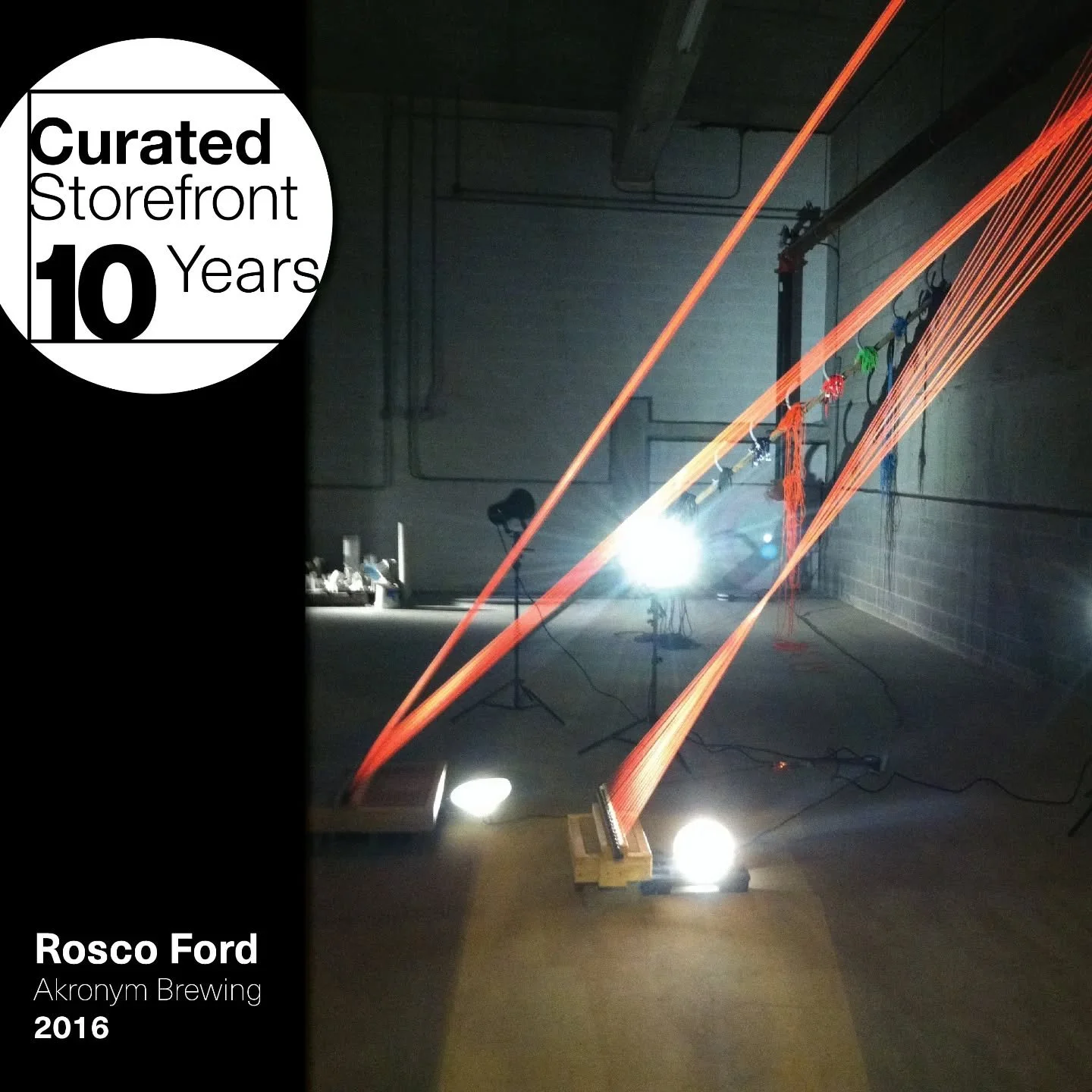 Curated Storefront&rsquo;s first installation was Traversing the Undeveloped by Rosco Ford in what is now the Akronym Brewery.  The building had sat empty for ten years, and this intervention was the first time it had ever been activated since its co