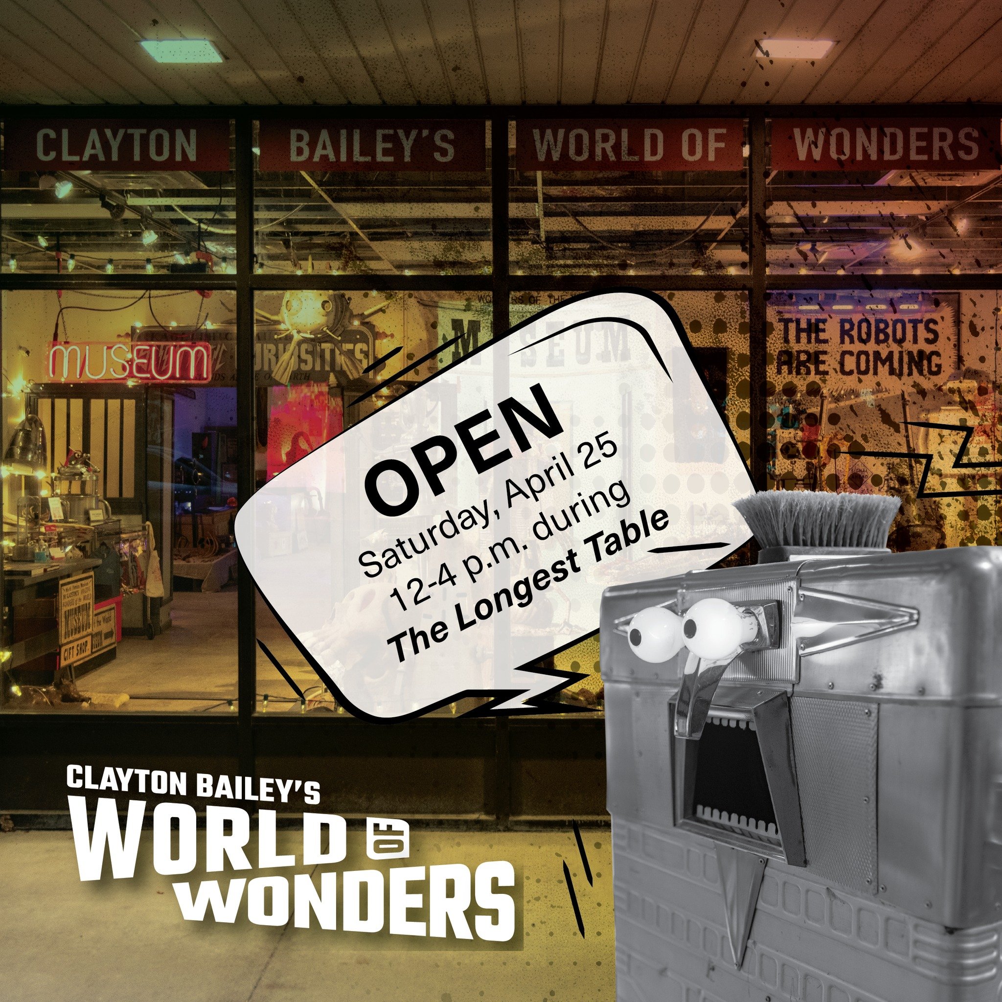 Step into Clayton Bailey's World of Wonders, open noon&ndash;4 p.m. in honor of the occasion. Bailey's art has been exhibited internationally and collected by prestigious institutions. His influence spans the ceramic and sculptural communities, inspi