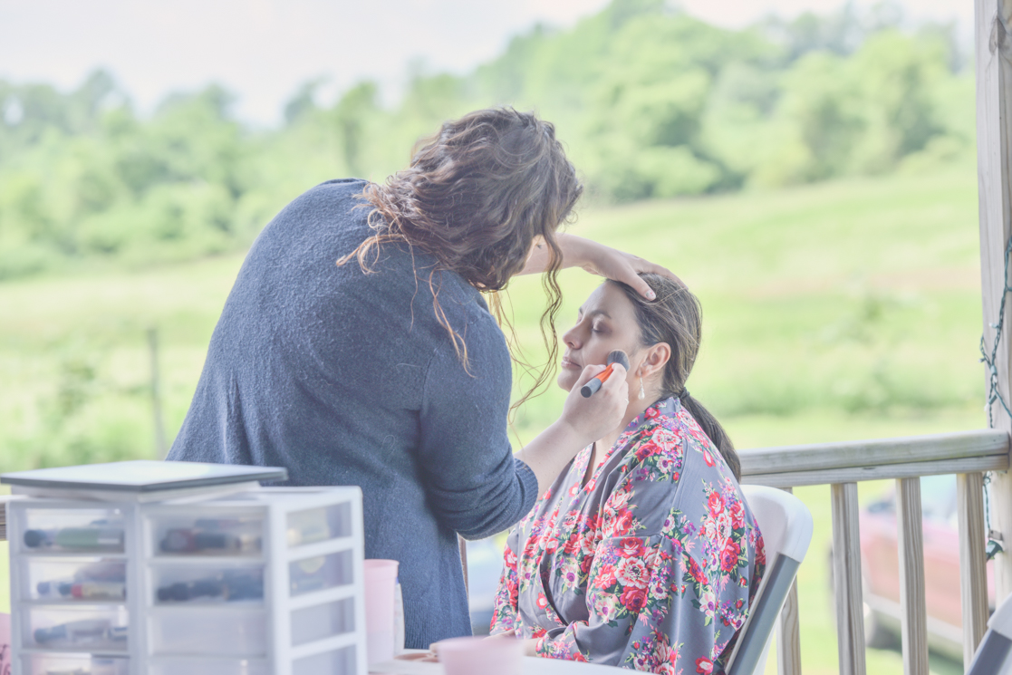 Edith receives gentle tickle with the blush brush. Her baby is getting married today! Edith has been blessed in marriage to Sierra’s father. You should have seen those two (Darren & Edith) tearing up the dance floor. What an inspiration! <3