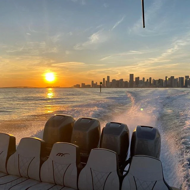 Perfection on the water!! @midnightexpressboats  #sunset #miami #water #dream