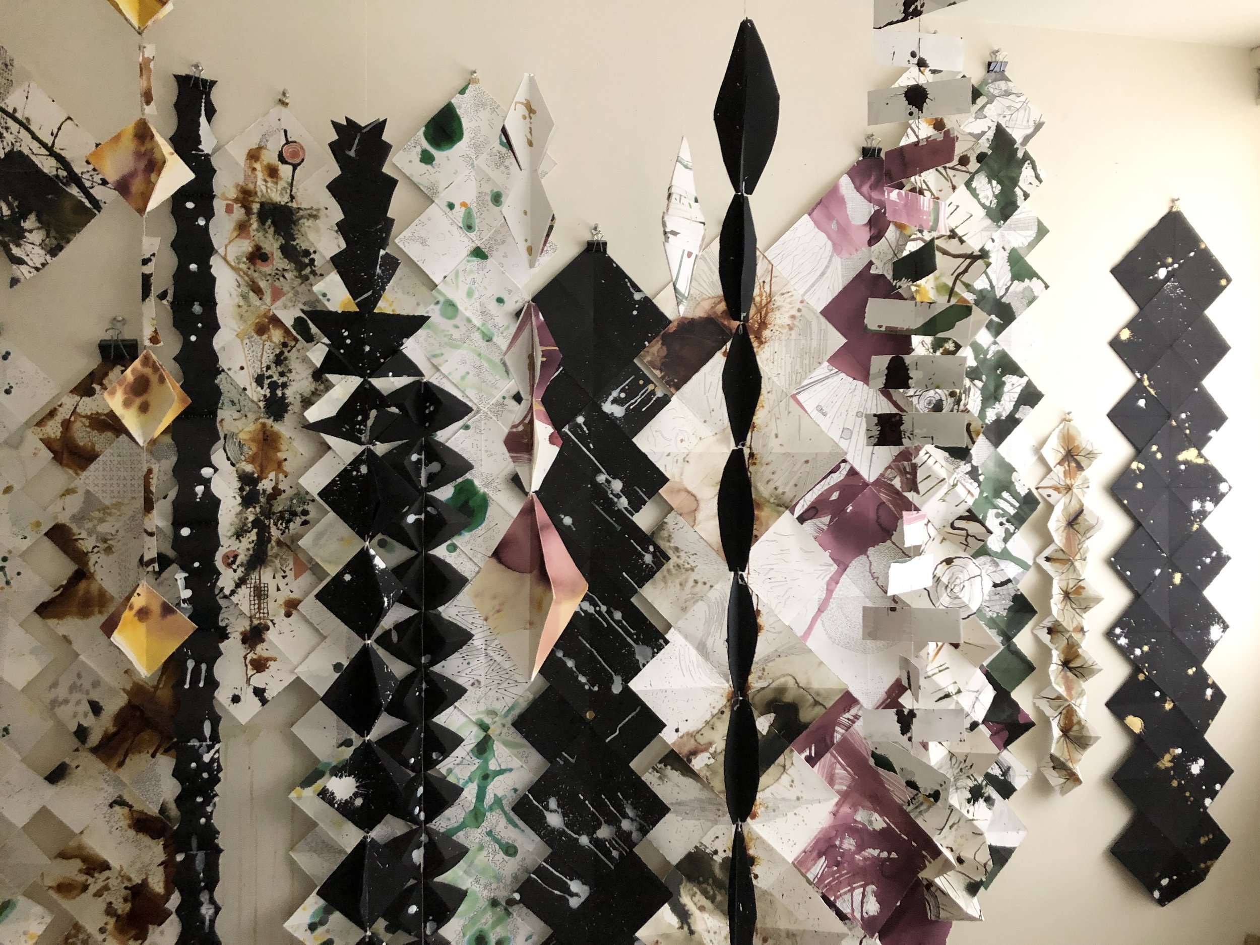   Forrest      cut and folded paper, acrylic ink, and pencil varied sizes 