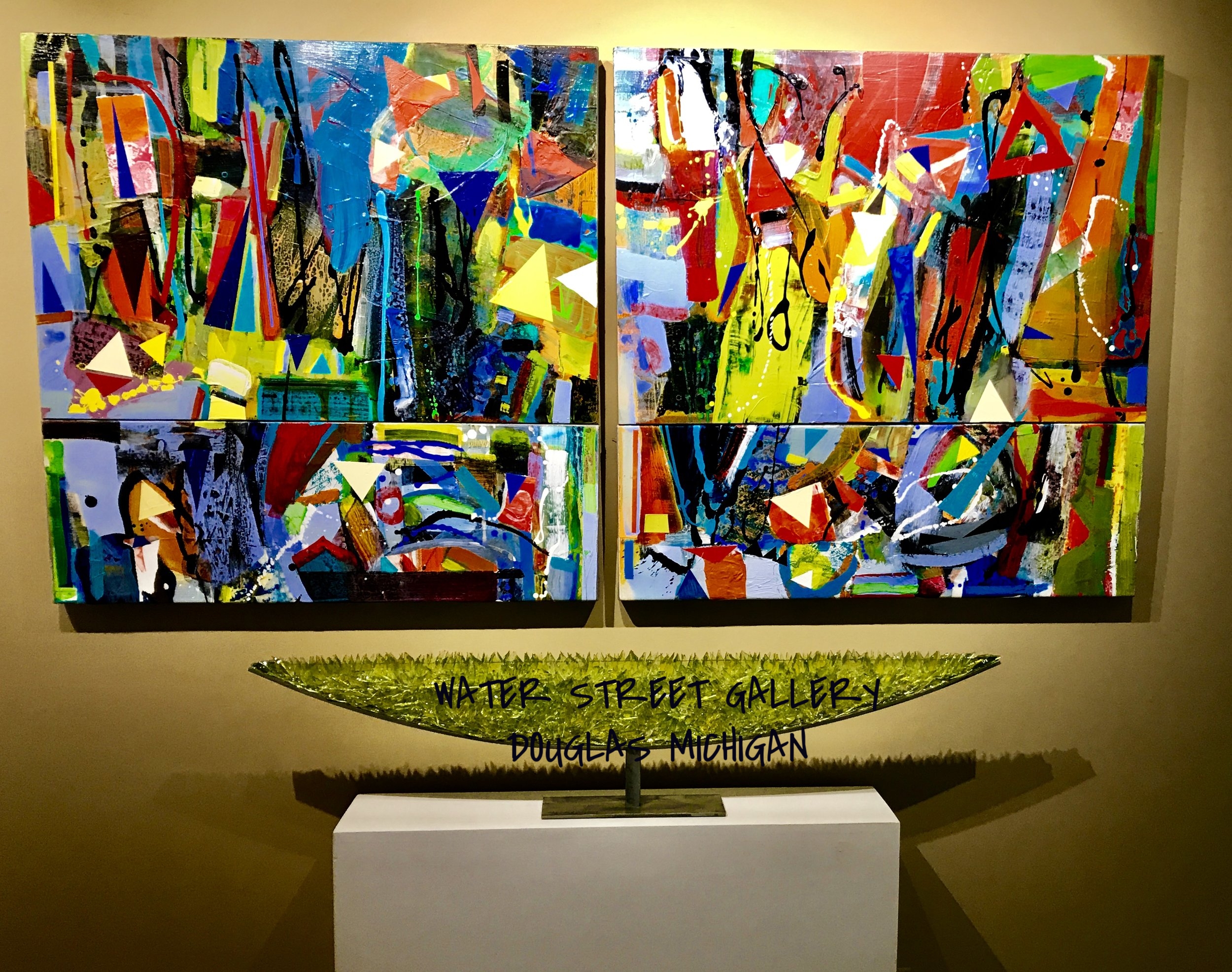 My artwork "Mistral" in place at Water Street Gallery in Douglas Mi