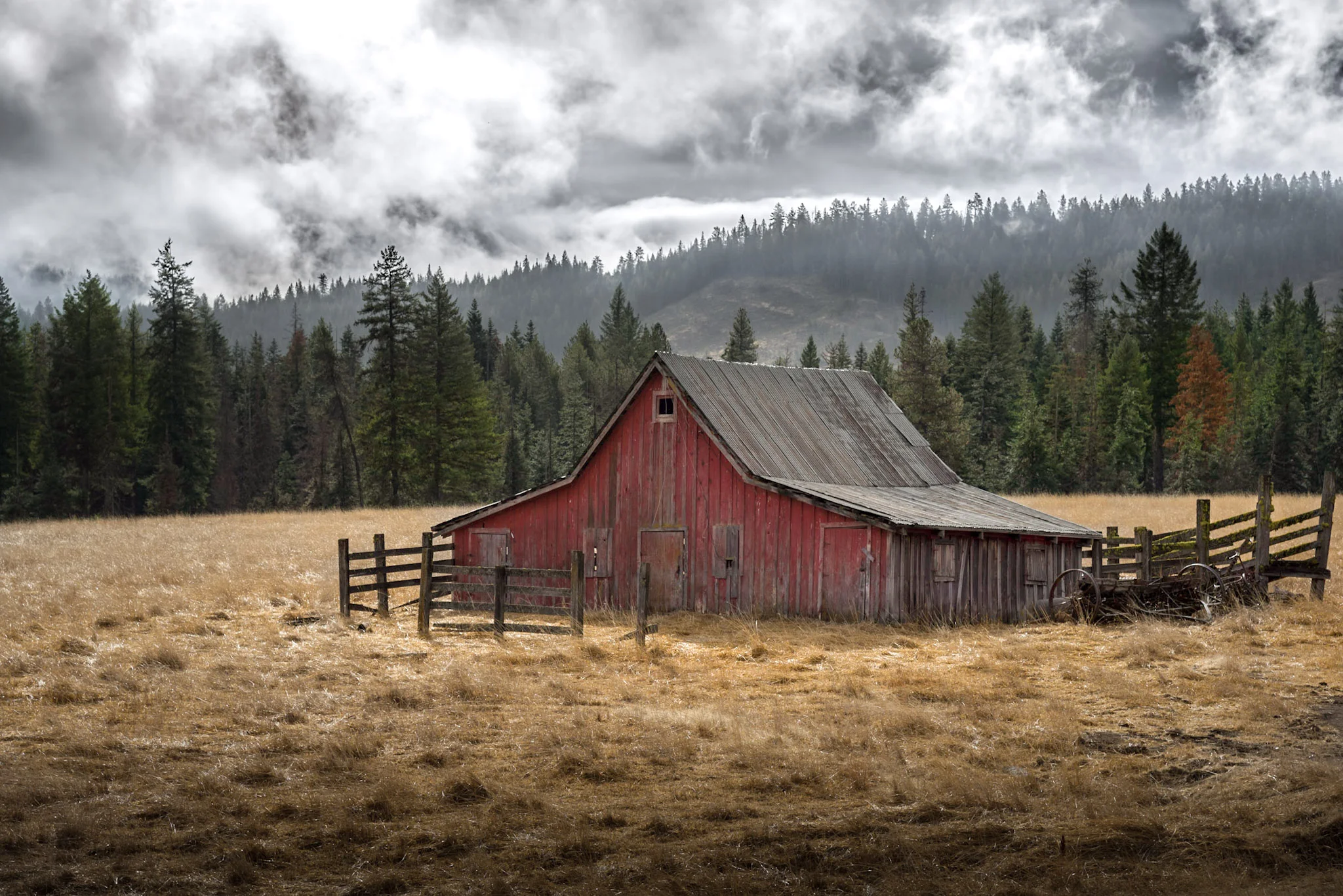 Red Barn and Fall Weather