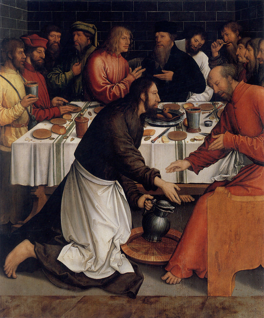 image: Christ Washing the Disciples' Feet , Bernhard Strigel (1465 - 1528).