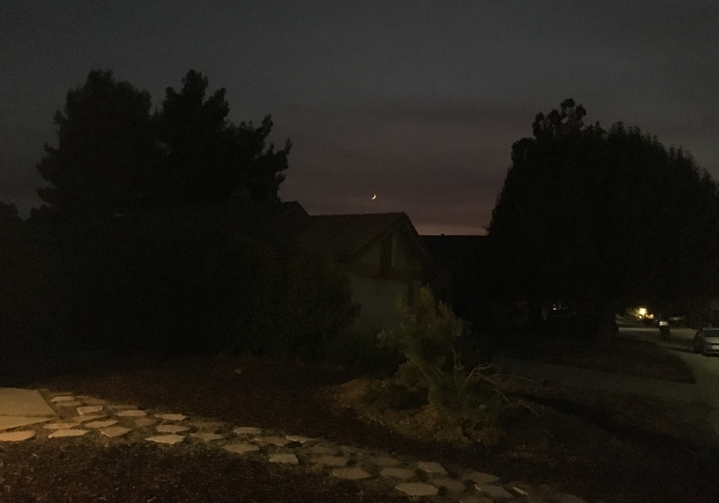 Waxing crescent, September 04, 2016 (looking west).