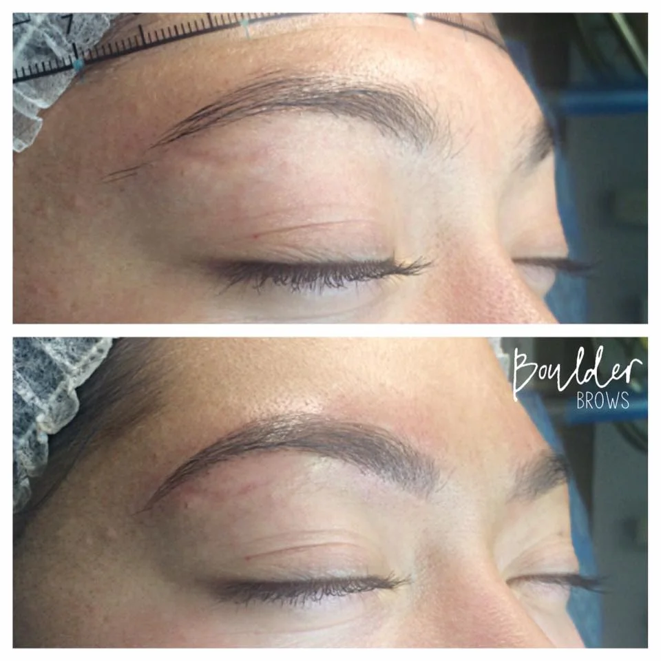 Top: Before | Bottom: After Microblading