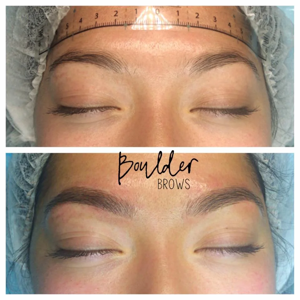 Top: Before | Bottom: After Microblading