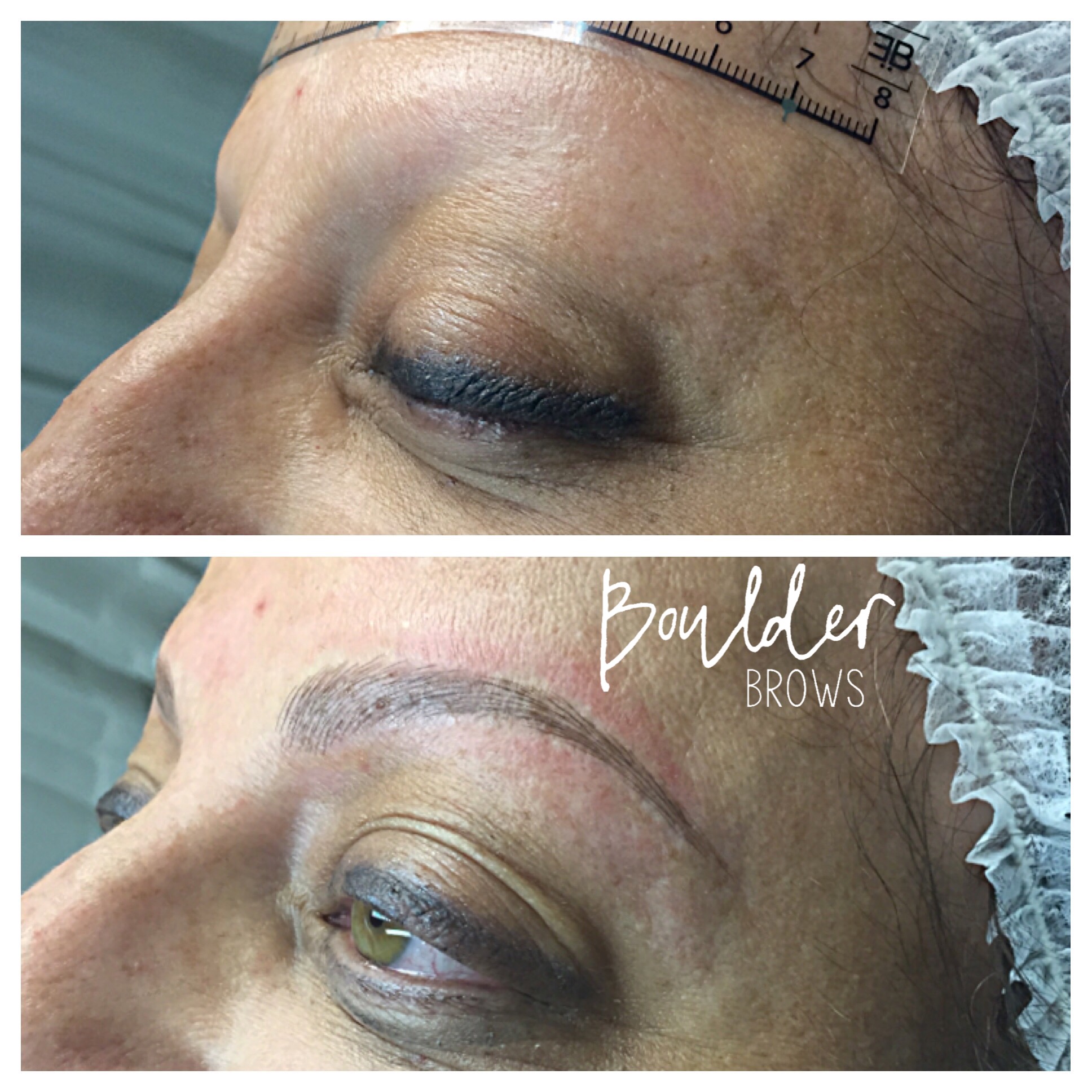 Top: Before | Bottom: After Microblading