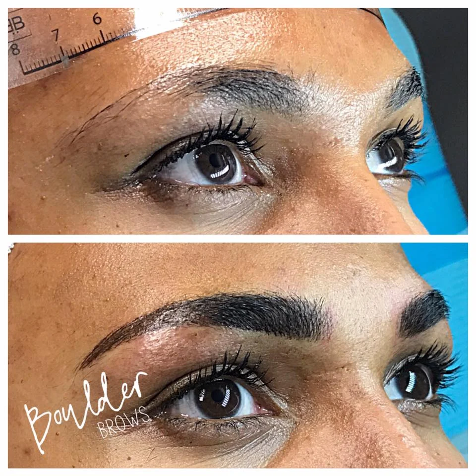 Top: Before | Bottom: After Microblading