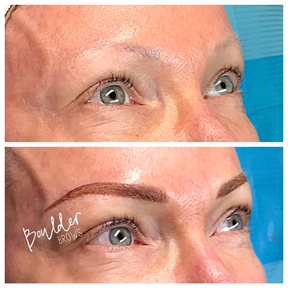 Top: Before (Old Faded Tattoo) | Bottom: After Microblading/Shading