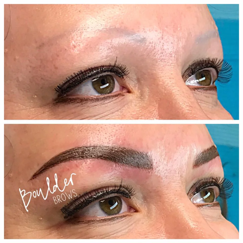 Top: Before (Old Faded Tattoo) | Bottom: After Microblading/Shading