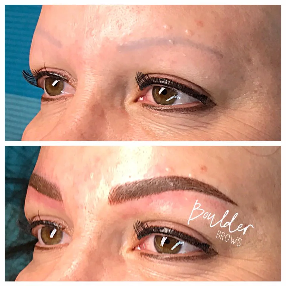Top: Before (Old Faded Tattoo) | Bottom: After Microblading/Shading