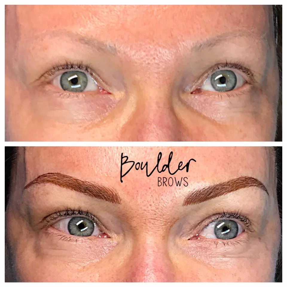 Top: Before (Old Faded Tattoo) | Bottom: After Microblading/Shading