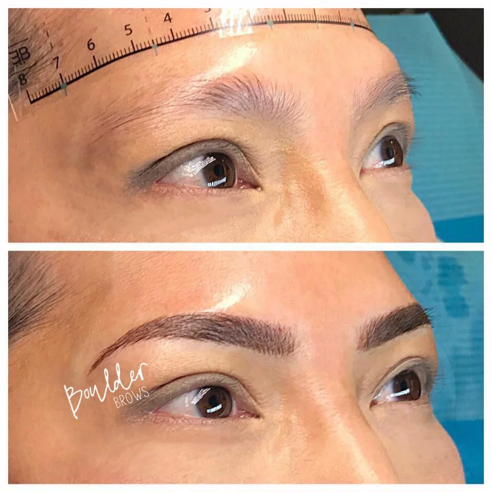 1ST MICROBLADING SESSION Top: Before | Bottom: After