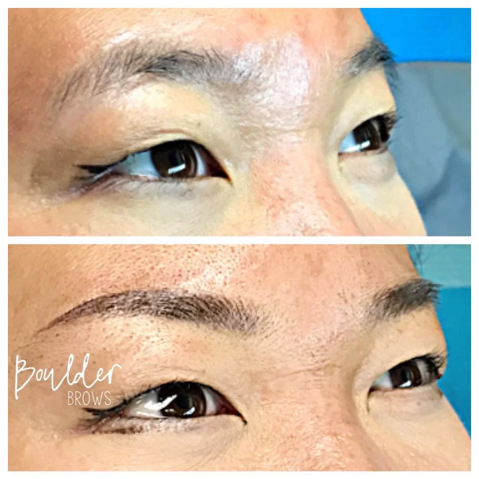 Top: Before | Bottom: After Microblading