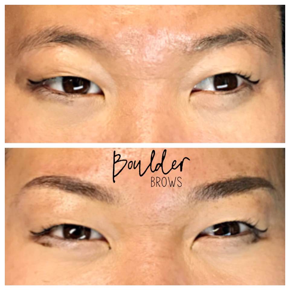 Top: Before | Bottom: After Microblading