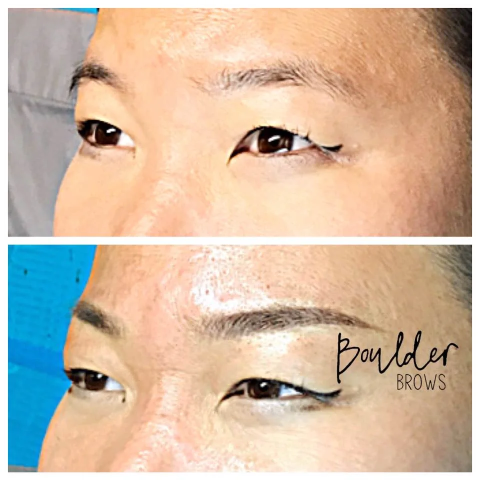 Top: Before | Bottom: After Microblading