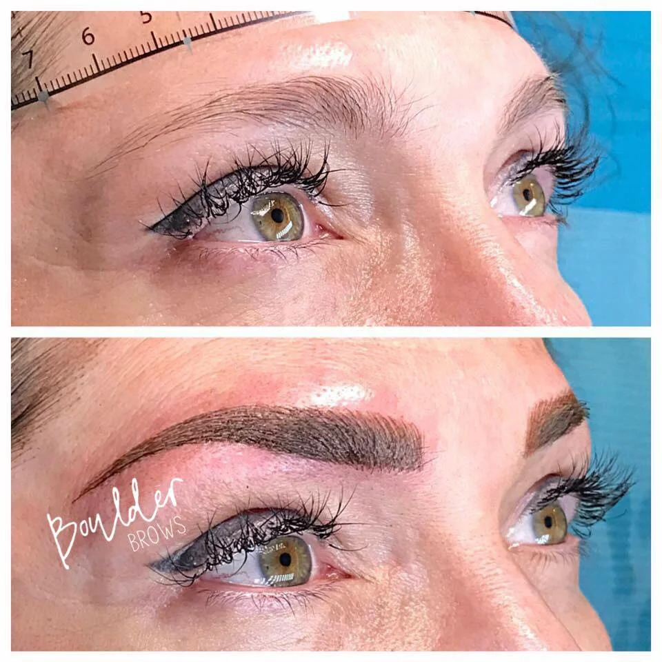 Top: Before | Bottom: After Microblading/Shading