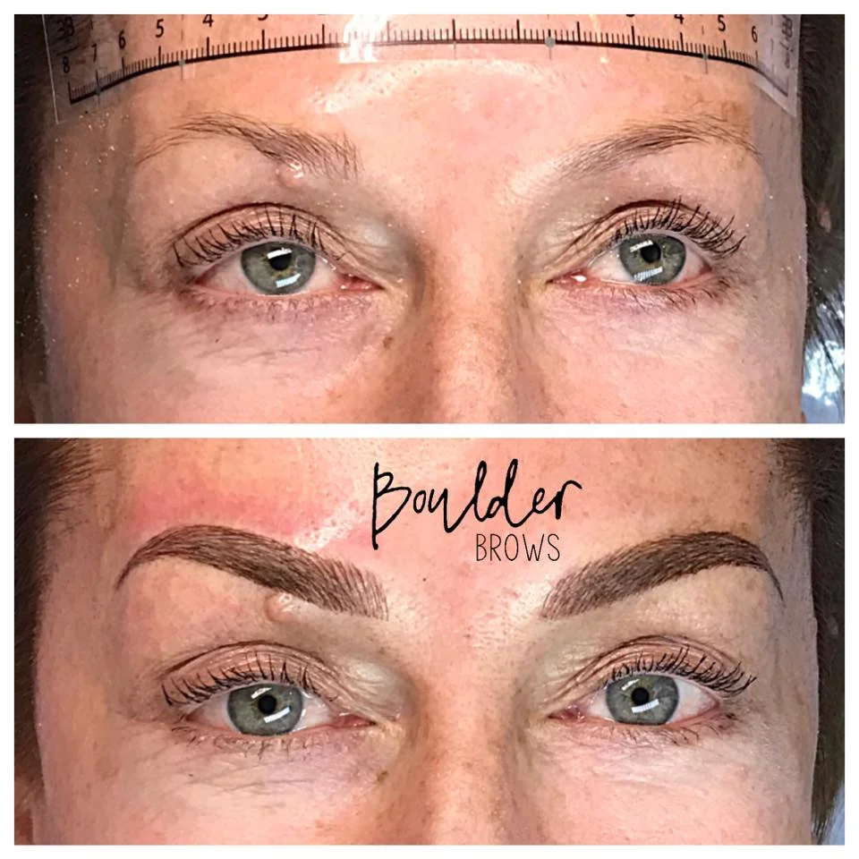 Top: Before | Bottom: After Microblading