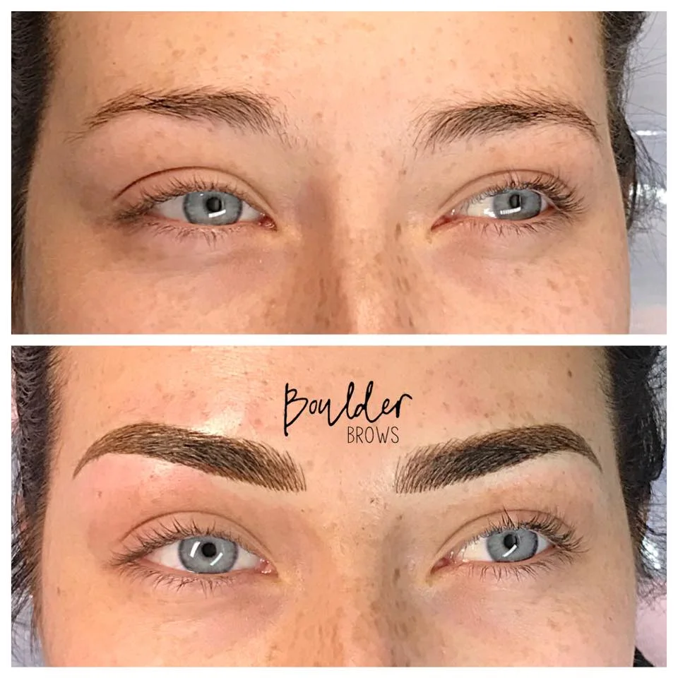 1ST MICROBLADING SESSION Top: Before | Bottom: After