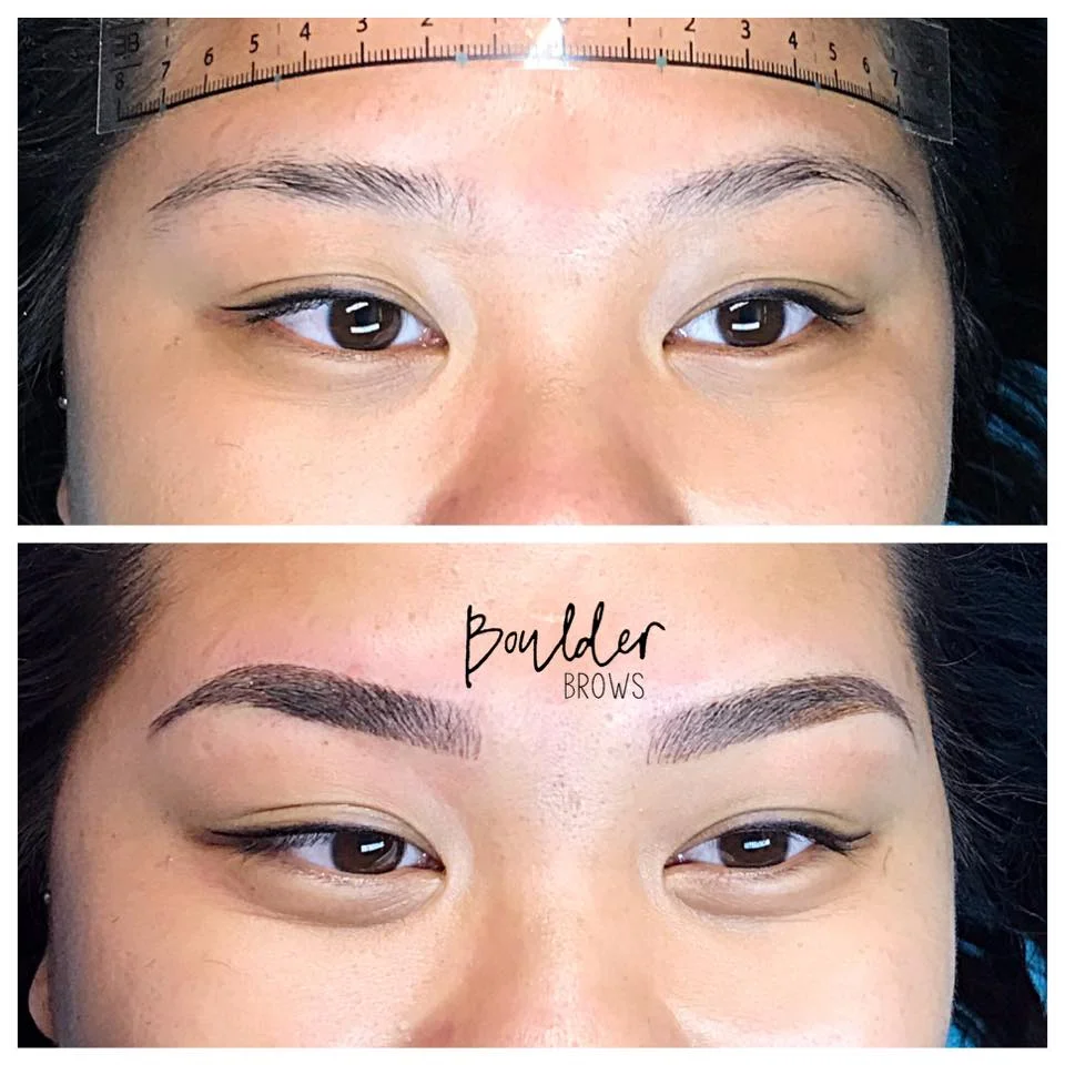 1ST MICROBLADING SESSION Top: Before | Bottom: After