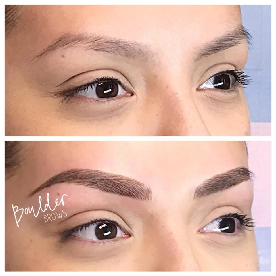 Top: Before | Bottom: After Microblading