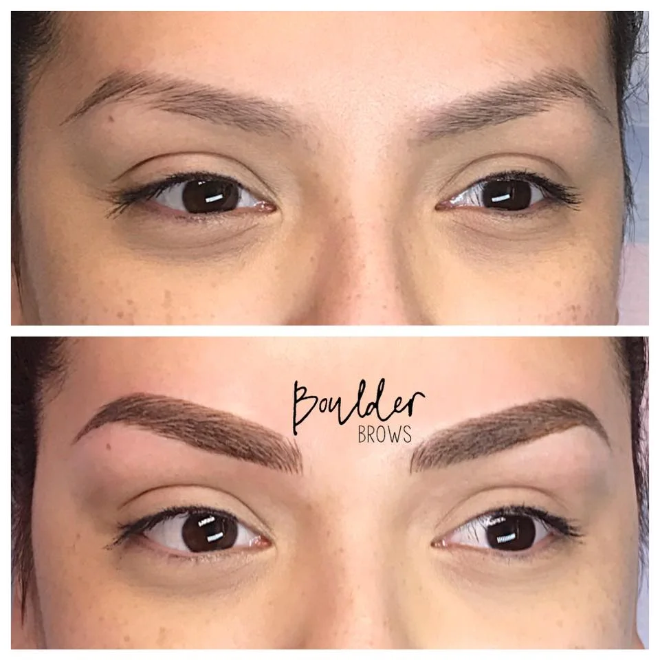 Top: Before | Bottom: After Microblading
