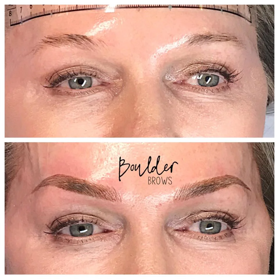 1ST MICROBLADING SESSION Top: Before | Bottom: After