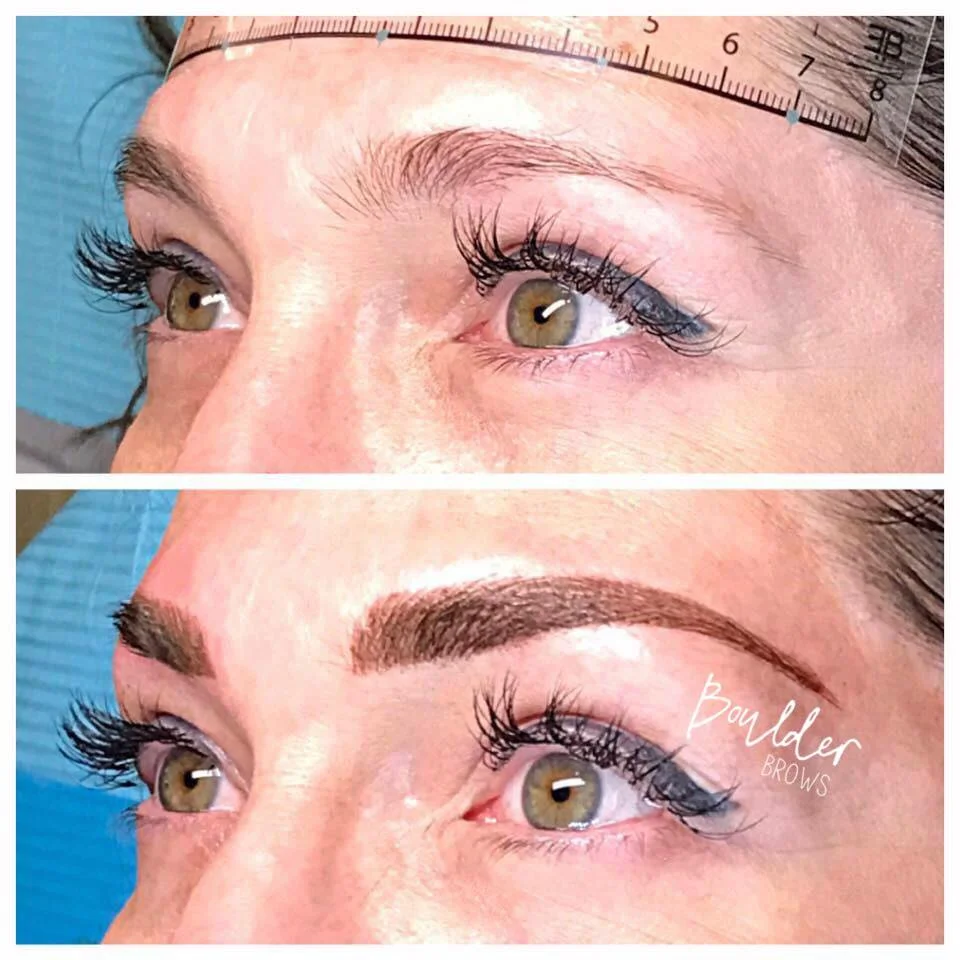 Top: Before | Bottom: After Microblading/Shading