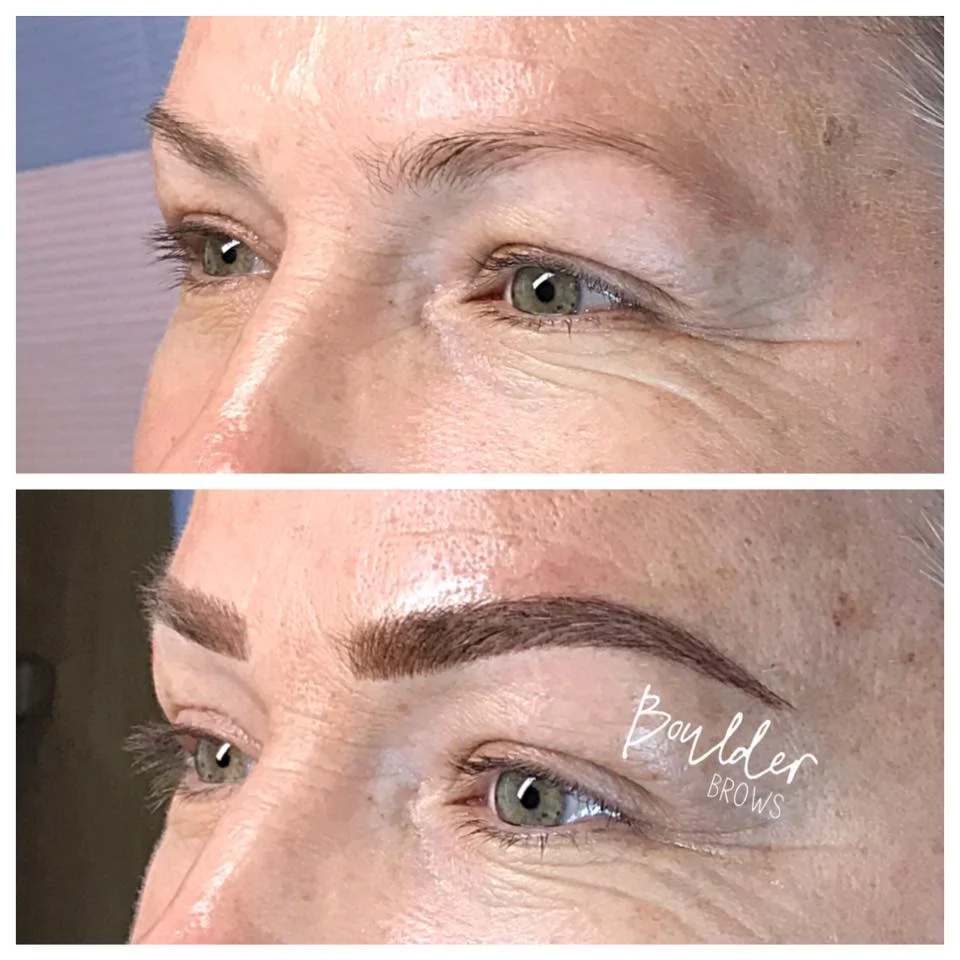 Top: Before | Bottom: After Microblading/Shading