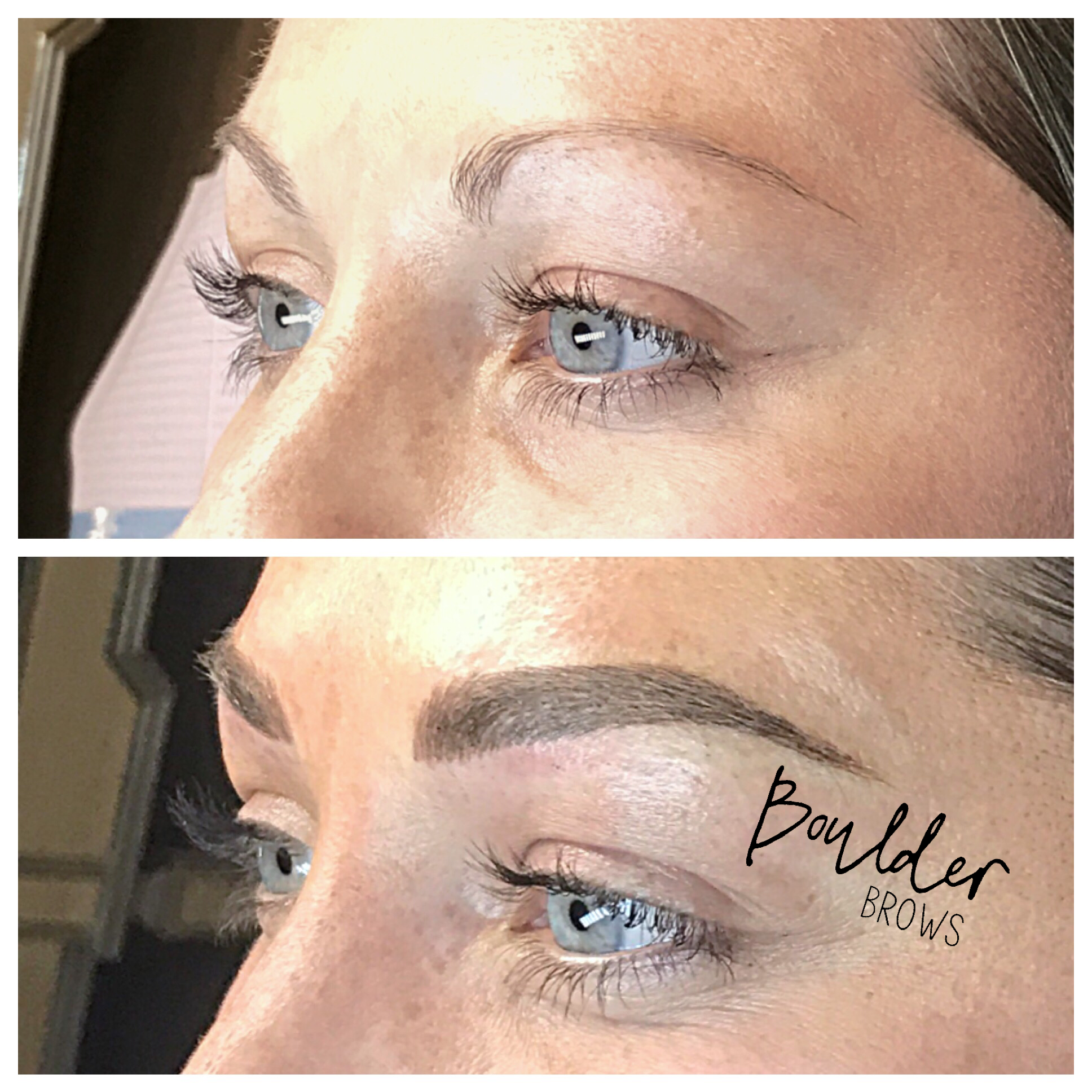 Top: Before | Bottom: After Microblading