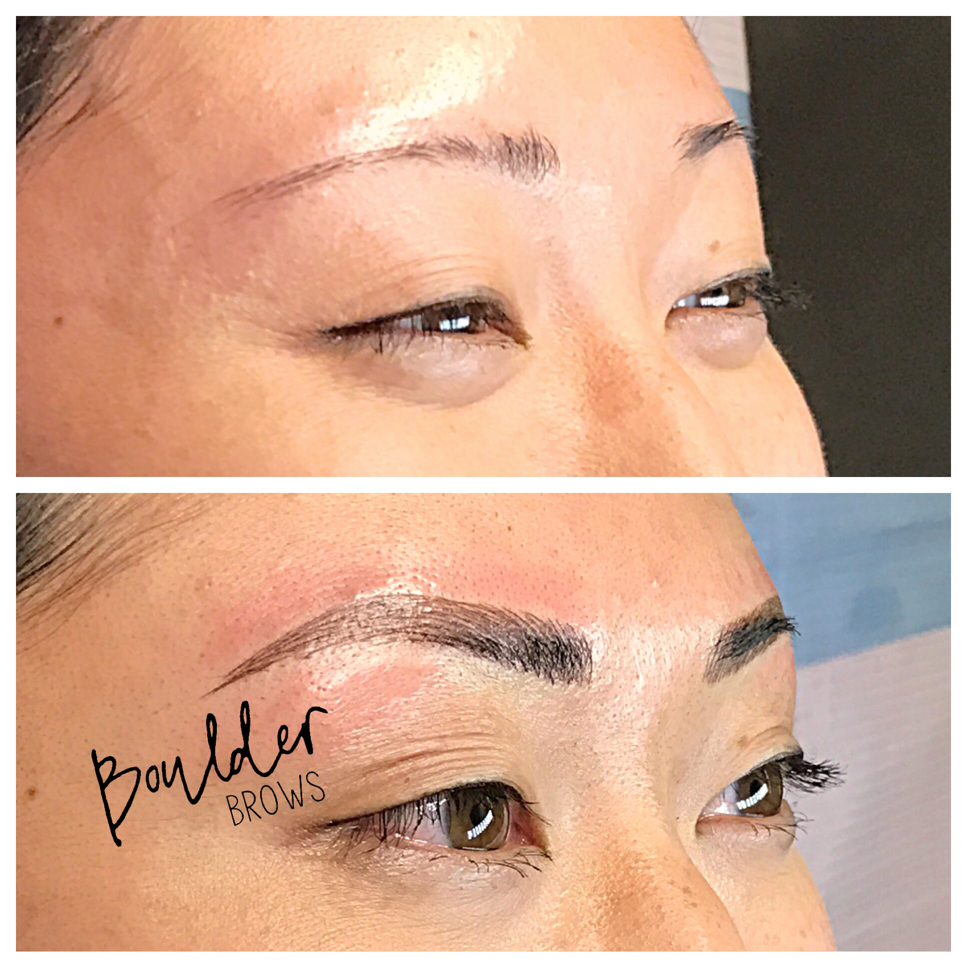1ST MICROBLADING SESSION Top: Before | Bottom: After