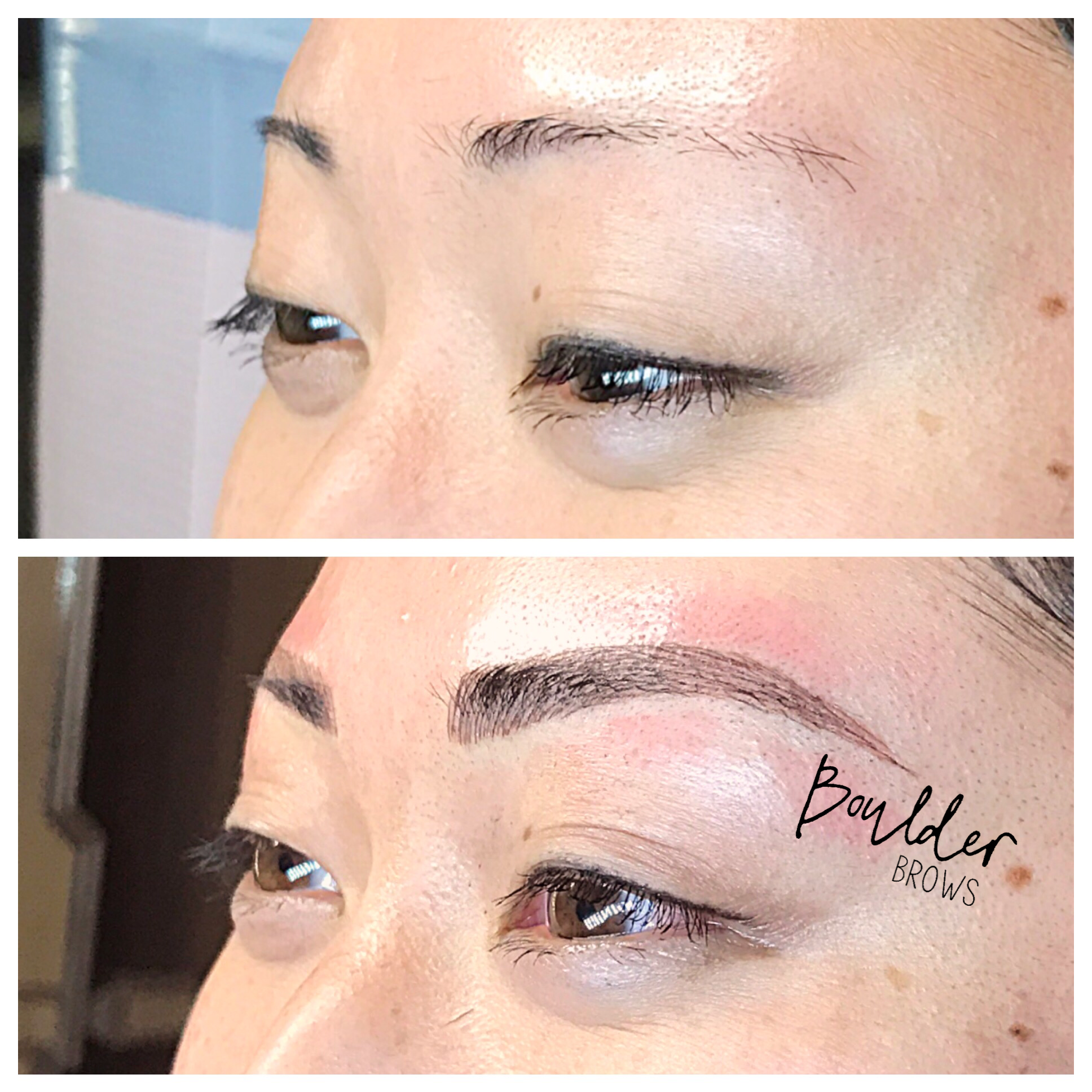 1ST MICROBLADING SESSION Top: Before | Bottom: After