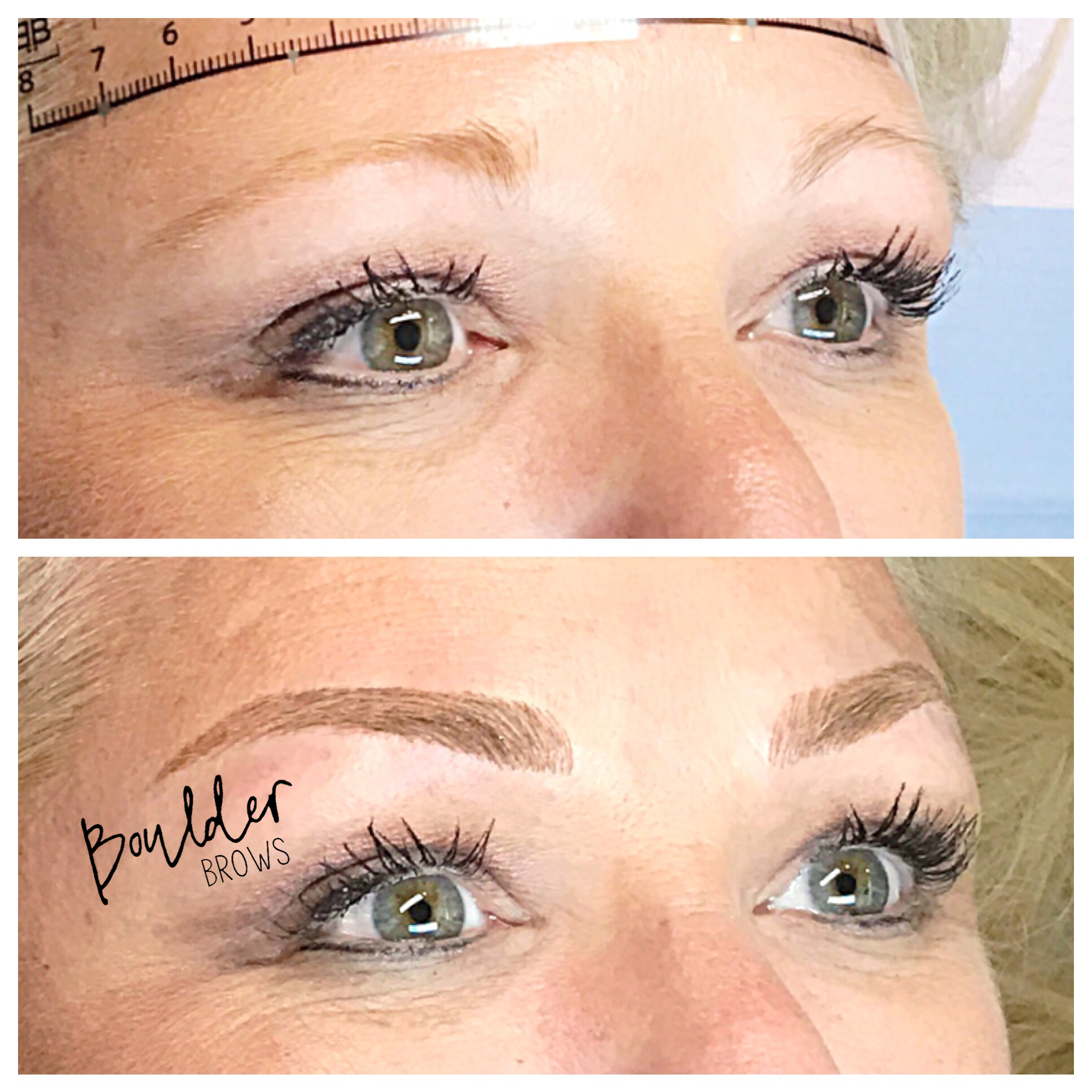 Top: Before | Bottom: After Microblading