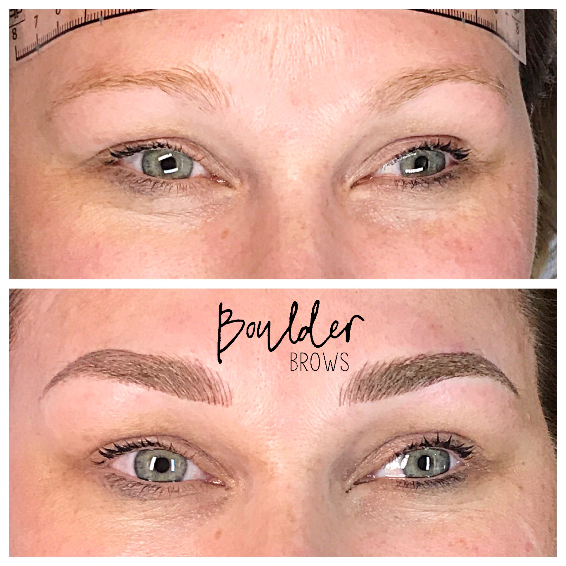 1ST MICROBLADING SESSION Top: Before | Bottom: After