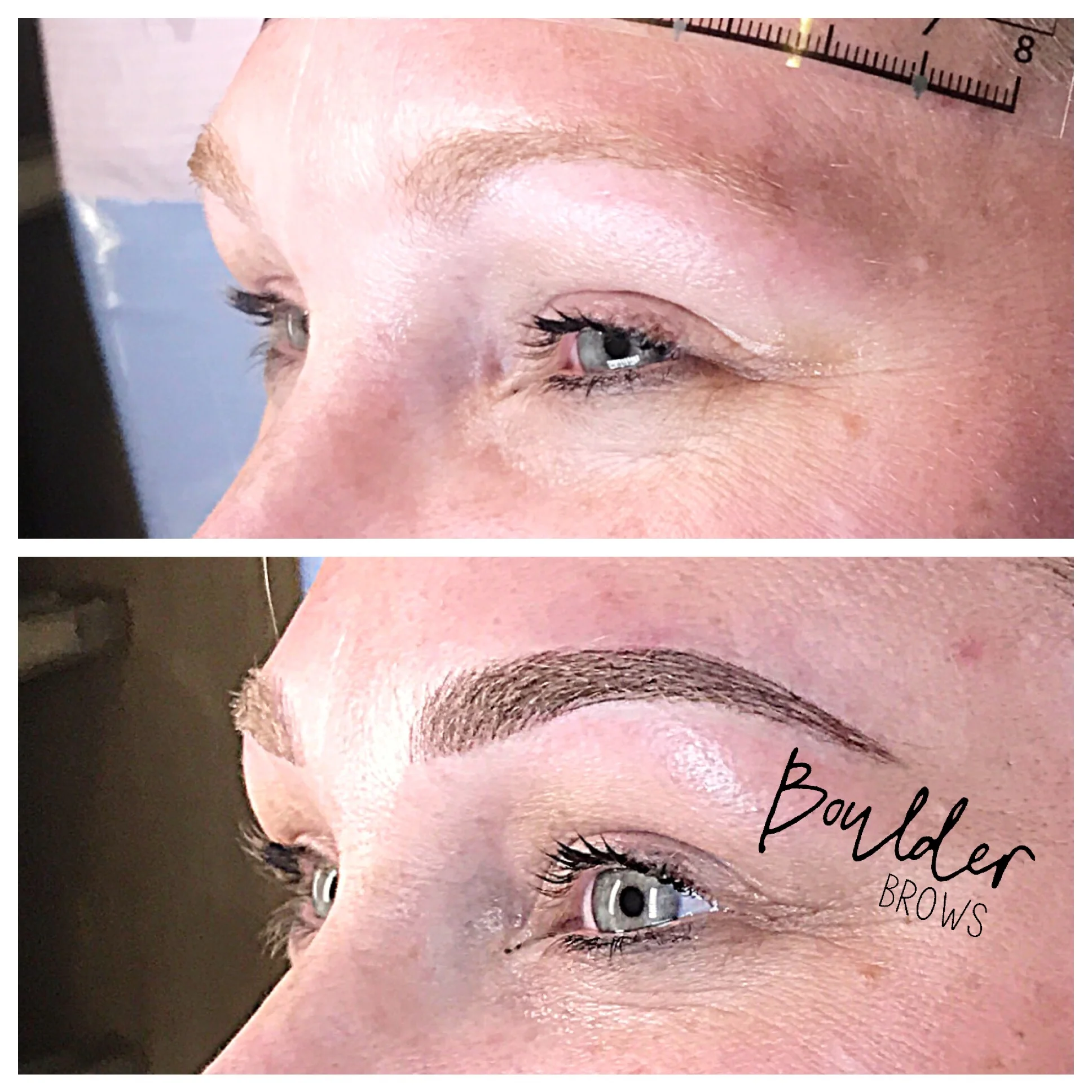 1ST MICROBLADING SESSION Top: Before | Bottom: After