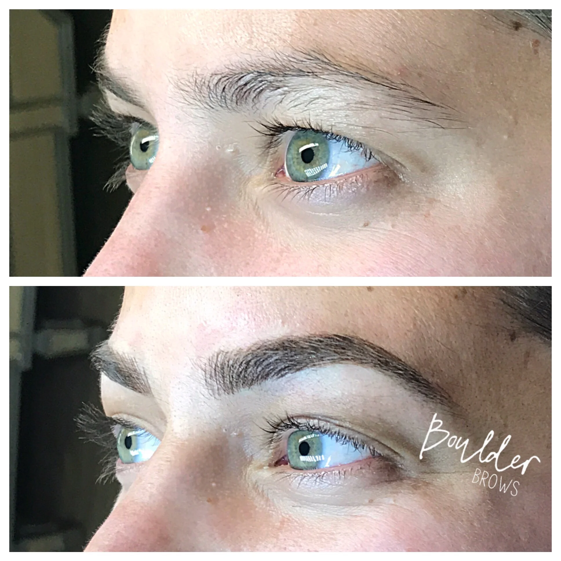 1ST MICROBLADING SESSION Top: Before | Bottom: After