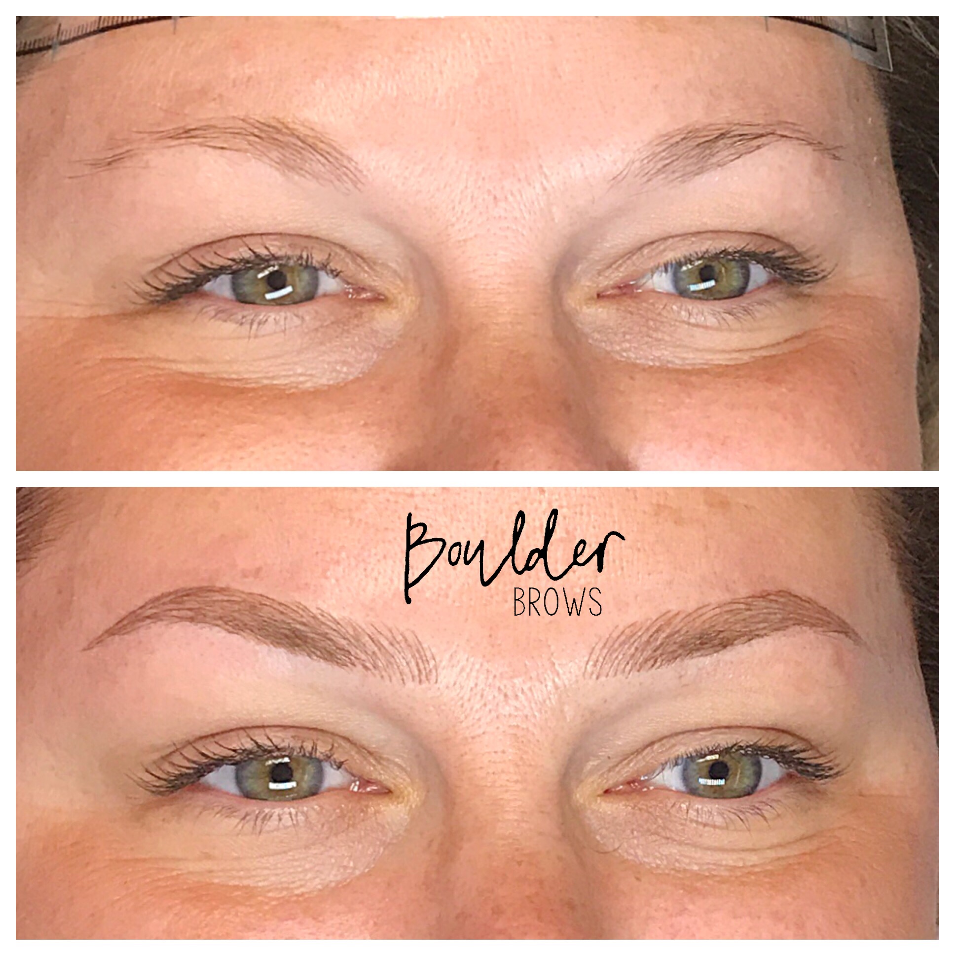 1ST MICROBLADING SESSION Top: Before | Bottom: After