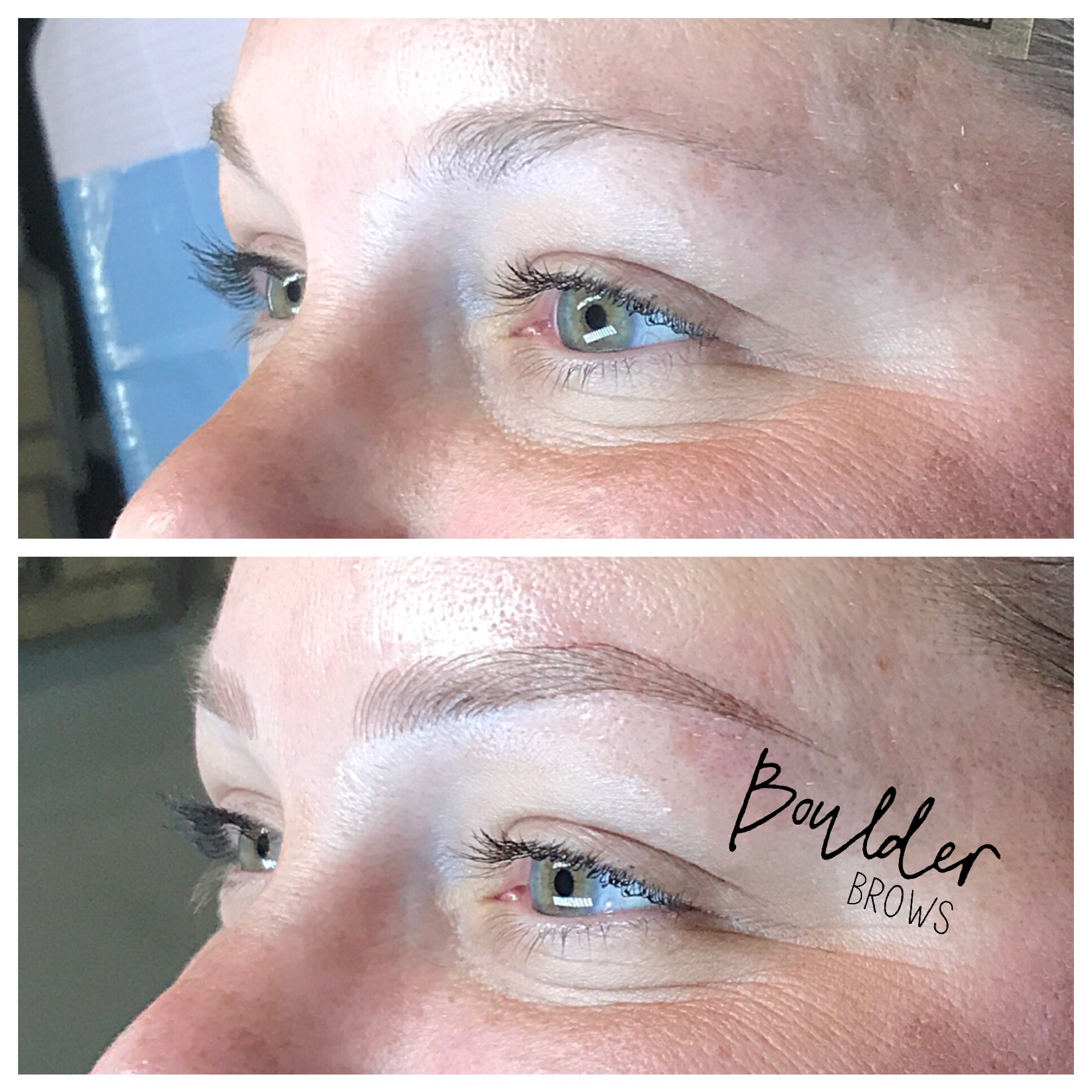 1ST MICROBLADING SESSION Top: Before | Bottom: After