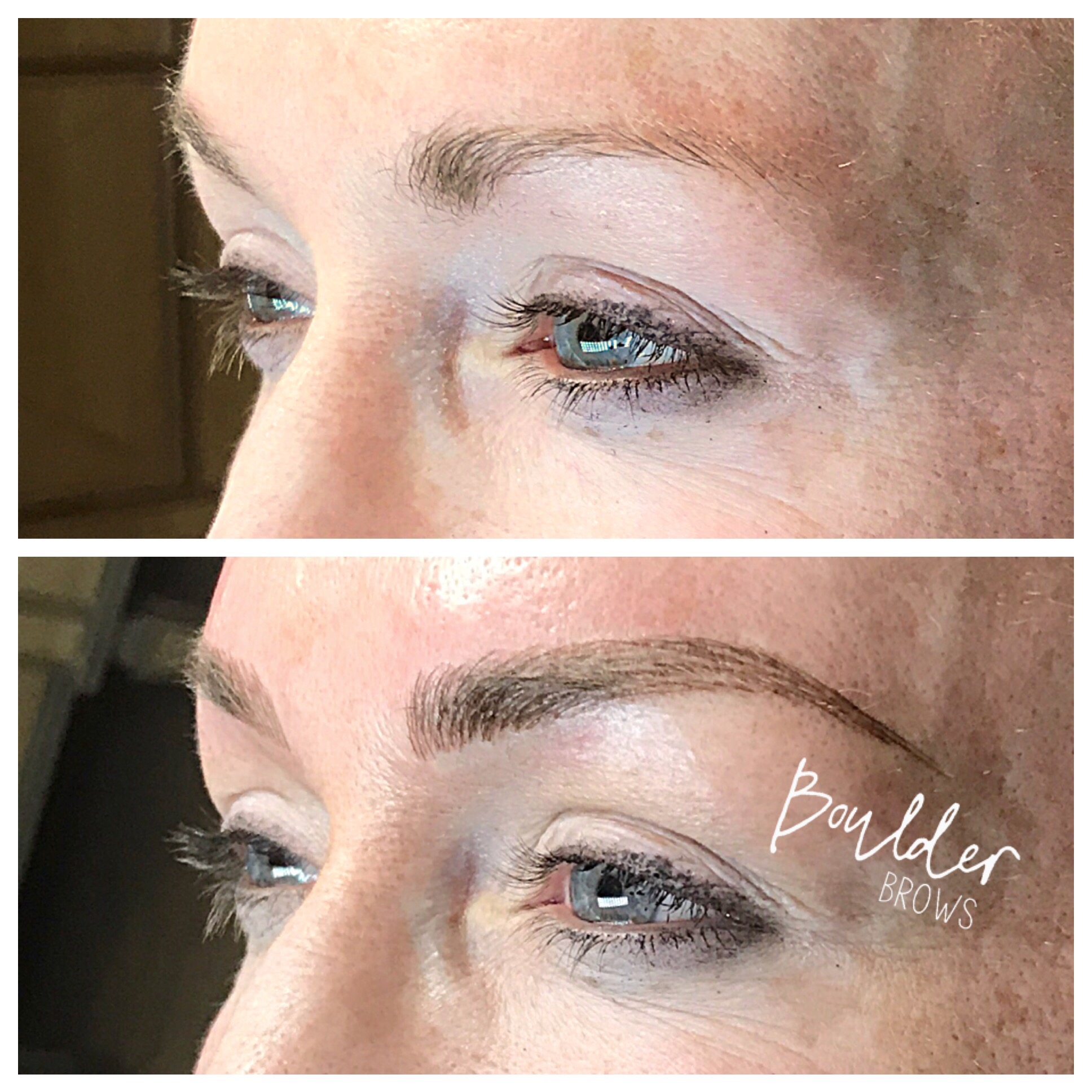 Top: Before | Bottom: After Microblading