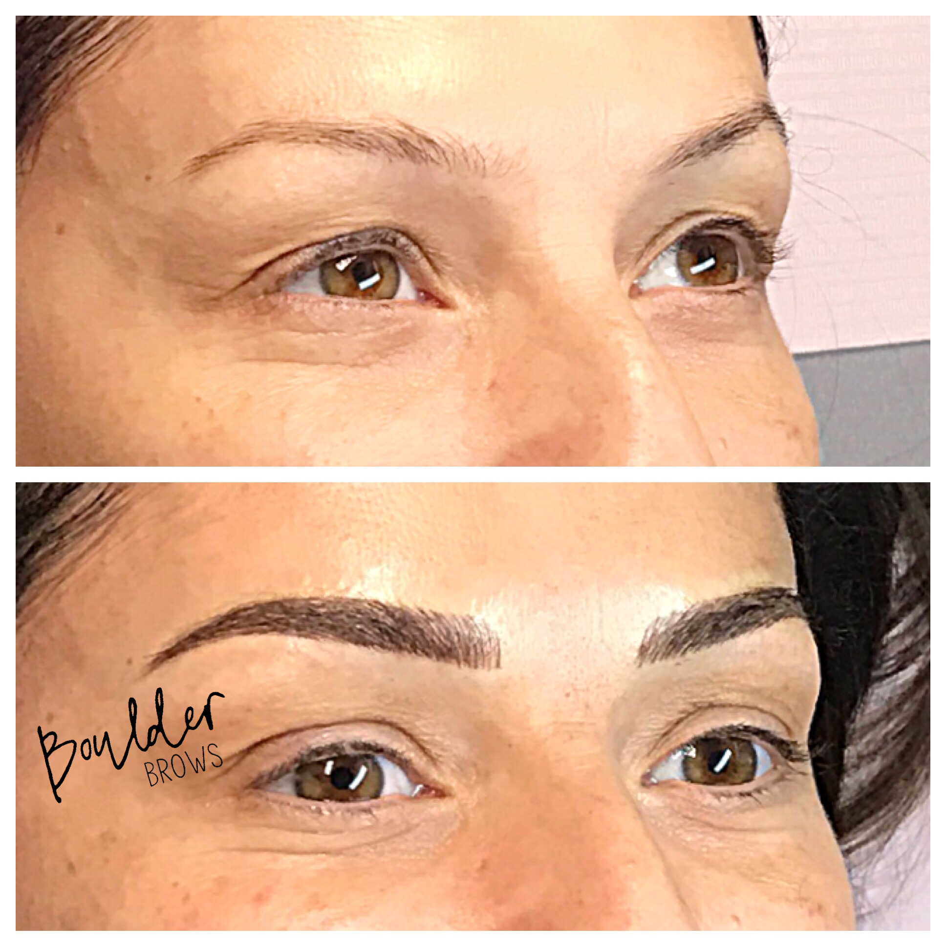 Top: Before | Bottom: After Microblading